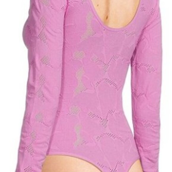 C&V Chelsea & Violet Pink Knit Long Sleeve Texture Bodysuit – SZ XL/XXL – NWT - Picture 2 of 7